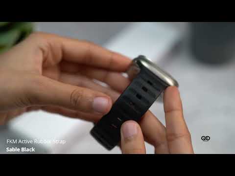 Sable Black FKM Active Rubber Strap For Apple Watch 49 mm Series Ultra.