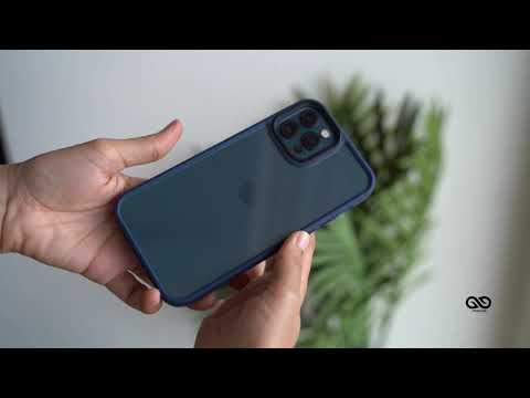 blue transparent drop proof sleek case for iPhone 12 pro