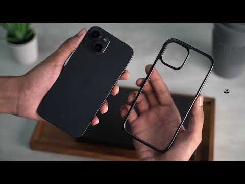 Black Transparent shockproof case with colored border For iPhone 15/15 Plus