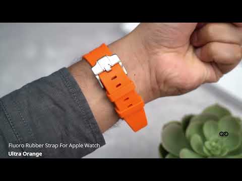 Ultra Orange Fluoro Rubber Strap For Apple Watch 42/44/45mm