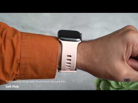 Soft Pink Soft Silicone Strap With Aluminum Closure Pin For Apple Watch 38/40/41/42/44/45mm