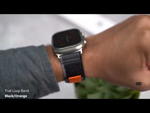 Black/Orange Trail Loop Band For iWatch 49MM For Series Ultra