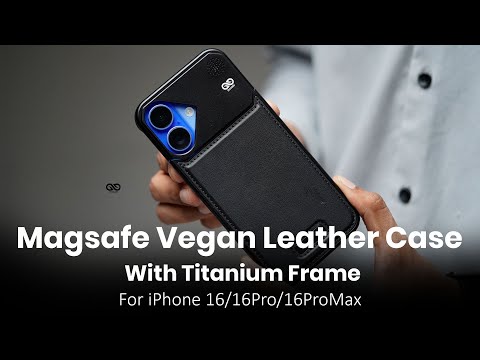 Magsafe Vegan Leather Case With Titanium Frame For iPhone 16/16Pro/16ProMax