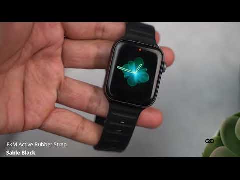 Sable Black FKM Active Rubber Strap For Apple Watch 45/44/42 mm