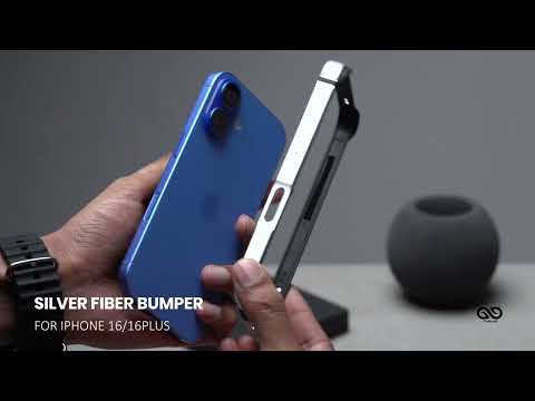 Silver Fiber Bumper for iPhone 16 (Bumper, not a Case)