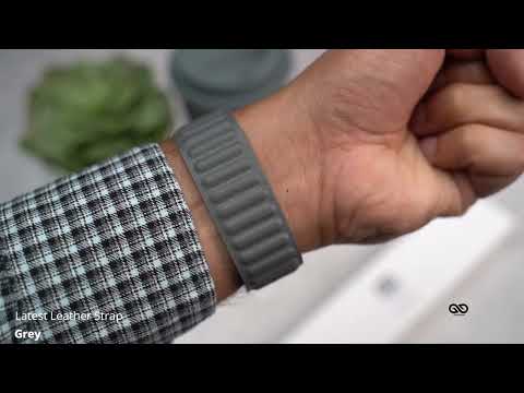 Grey Latest Leather Magnetic Band For iWatch 49mm For Series Ultra