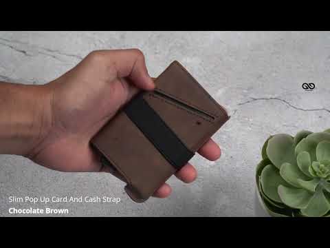 Chocolate Brown Slim Pop Up Card And Cash Strap