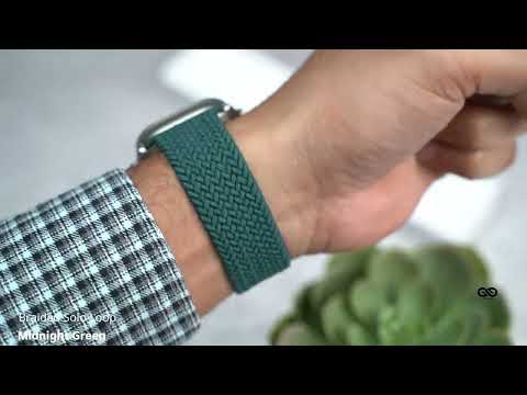 Midnight Green Braided Solo Loop For iWatch 49 MM For Series Ultra