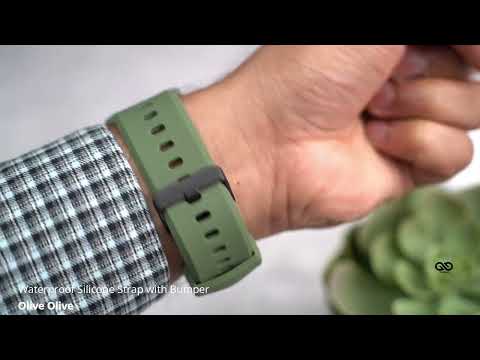 Olive Olive Waterproof silicone strap with bumper for Apple Watch 40/44/45mm
