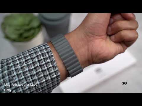 Grey Magnetic Leather Loop For iWatch 49MM For Series Ultra
