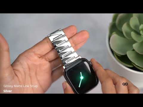 Silver Glossy Matte Link Strap For iWatch 38/40/41/42/45mm for Series 1/2/3/4/5/6/7/8/Se/Se2Gen.