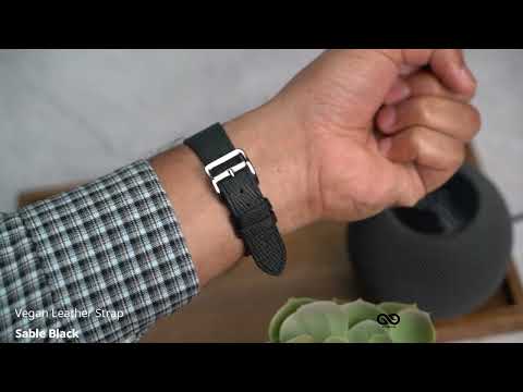 Sable Black Vegan Leather Strap For Apple Watch 42/44/45mm