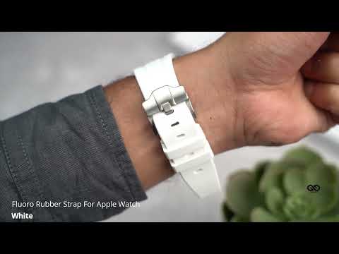 White Fluoro Rubber Strap For Apple Watch 42/44/45mm