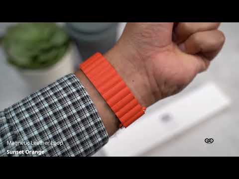 Sunset Orange Magnetic Leather Loop For iWatch 49MM For Series Ultra