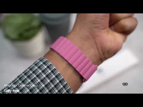 Taffy Pink Magnetic Leather Loop For iWatch 49MM For Series Ultra