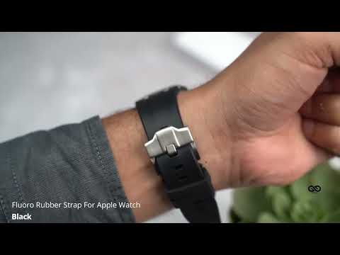 Black Fluoro Rubber Strap For Apple Watch 49 mm Series Ultra