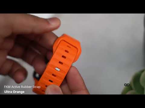 Ultra Orange FKM Active Rubber Strap For Apple Watch 45/44/42 mm