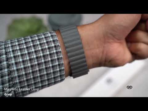 Grey Magnetic leather Loop for iWatch 38/40/41/42/44/45mm