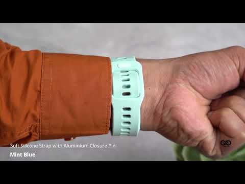 Mint Blue Soft Silicone Strap With Aluminum Closure Pin For Apple Watch 38/40/41/42/44/45mm