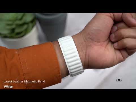 White Latest Leather Magnetic Band For iWatch 49mm For Series Ultra