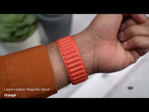 Orange Latest Leather Magnetic Band For iWatch 49mm For Series Ultra