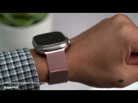 Rose Pink Milanese Magnetic Metal Loop For iWatch 49MM For Series Ultra