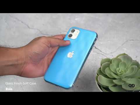 Blue Glass Finish Soft Case For iPhone