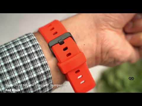 Red Black Waterproof silicone strap with bumper for Apple Watch 40/44/45mm