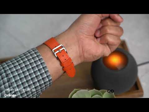 Orange Vintage Leather Strap For Apple Watch 42/44/45mm