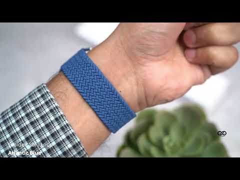 Atlantic Blue Braided Solo Loop For iWatch 49 MM For Series Ultra