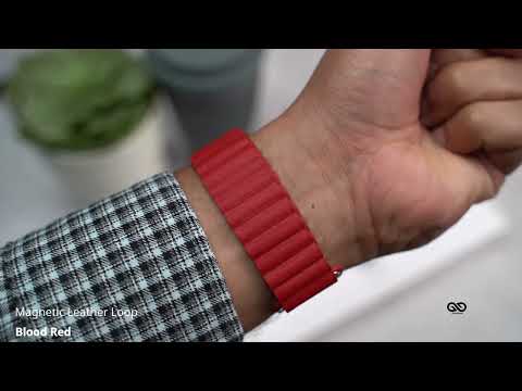 Red Magnetic Leather Loop For iWatch 49MM For Series Ultra