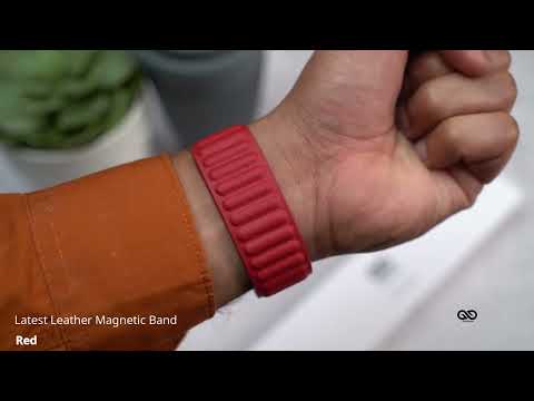 Red Latest Leather Magnetic Band For iWatch 49mm For Series Ultra