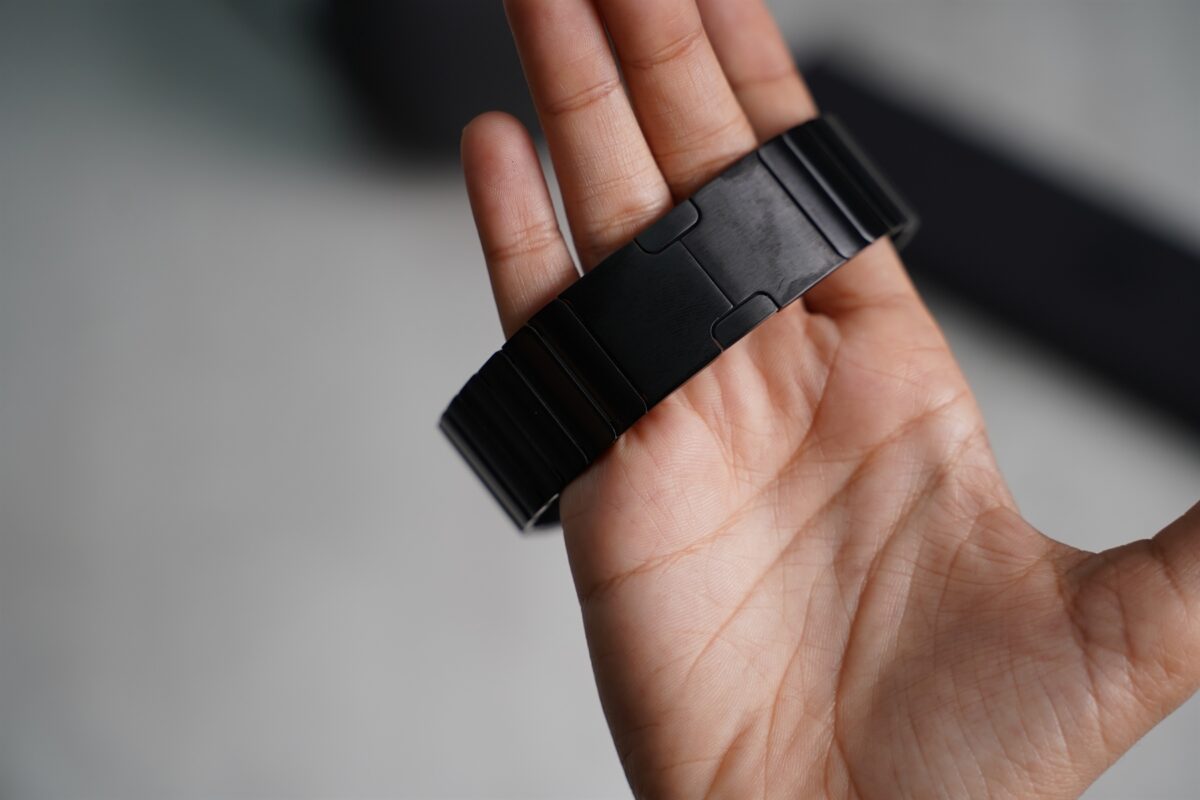 Link Strap Black Metal Belt for Apple Watch 44MM 45MM 46 MM Series 4 5 6 7 8 9 10 SE SE 2 Gen