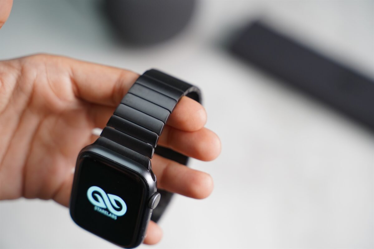 Link Strap Black Metal Belt for Apple Watch 44MM 45MM 46 MM Series 4 5 6 7 8 9 10 SE SE 2 Gen