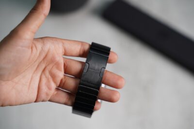 Link Strap Black Metal Belt Apple Watch 42MM 41MM 40MM Series 4 5 6 7 8 9 10 11 SE SE 2 Gen