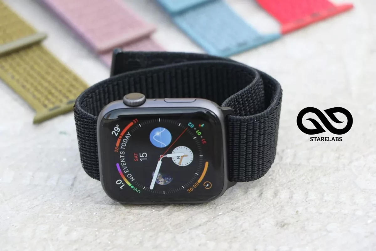 Pitch Black Loop for Apple Watch 42MM 41MM 40MM Series 4 5 6 7 8 9 10 11 SE SE 2 Gen