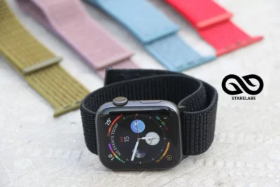 Pitch Black Loop for Apple Watch 42MM 41MM 40MM Series 4 5 6 7 8 9 10 11 SE SE 2 Gen