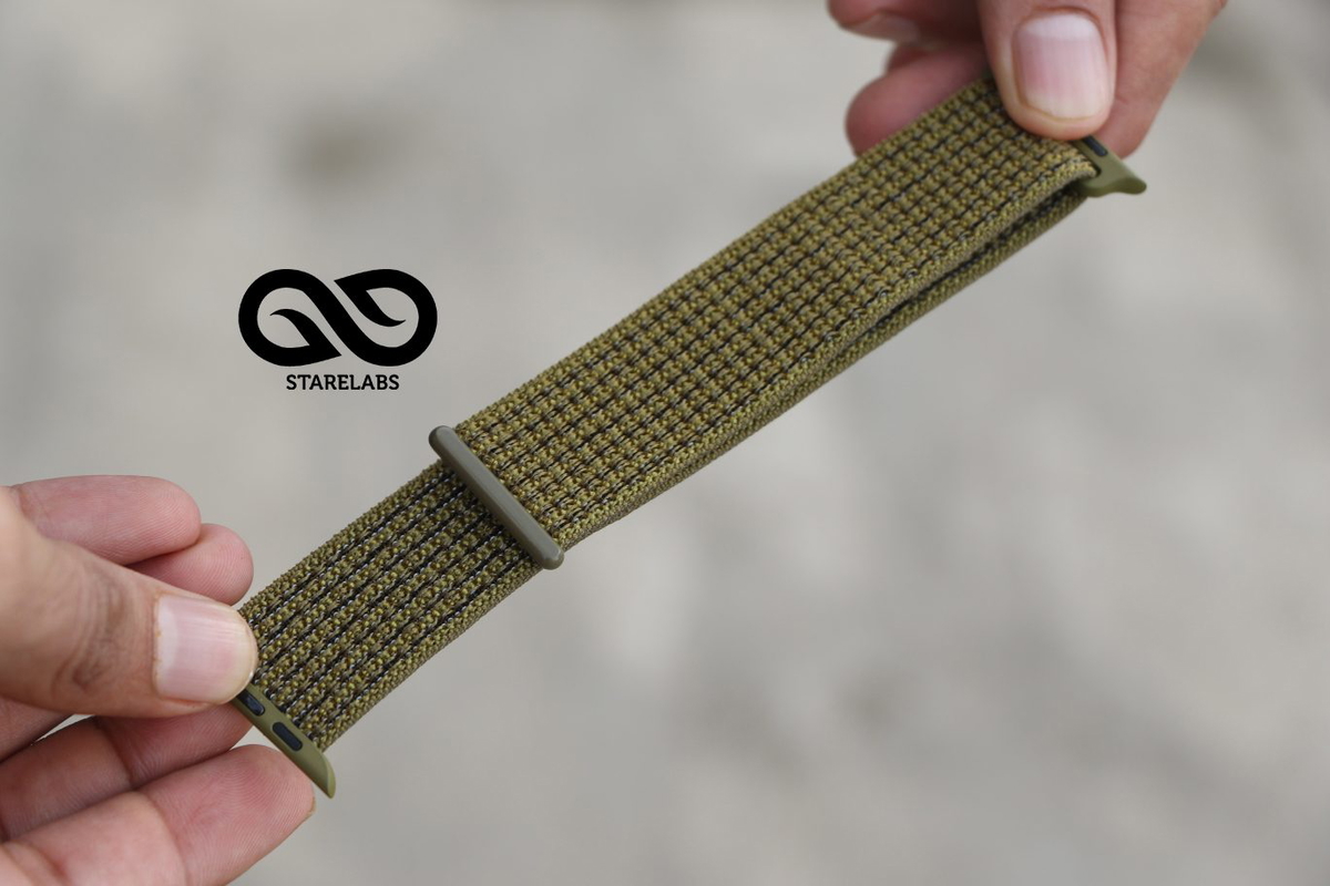 Olive Flak Sports Loop for Apple Watch 42MM 41MM 40MM Series 4 5 6 7 8 9 10 11 SE SE 2 Gen 3 Olive Flak Sports Loop for Apple Watch 42MM 41MM 40MM Series 4 5 6 7 8 9 10 11 SE SE 2 Gen - Image 3