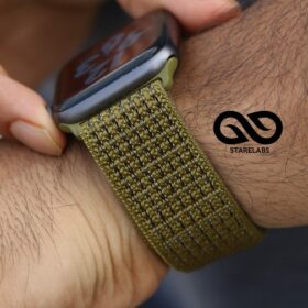 Olive Flak Sports Loop for Apple Watch 42MM 41MM 40MM Series 4 5 6 7 8 9 10 11 SE SE 2 Gen