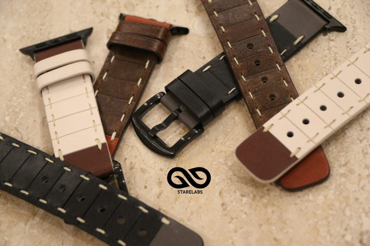 Handcrafted Leather Strap for Apple Watch 44MM 45MM 46MM Series 4 5 6 7 8 9 10 SE SE 2 Gen