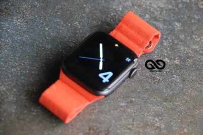 Cosmic Orange Magnetic Leather Loop for Apple Watch 44MM 45MM 46MM Series 4 5 6 7 8 9 10 SE SE 2 Gen