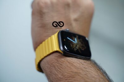 Lemon Yellow Magnetic Leather Loop For Apple Watch 42MM 41MM 40MM Series 4 5 6 7 8 9 10 11 SE SE 2 Gen
