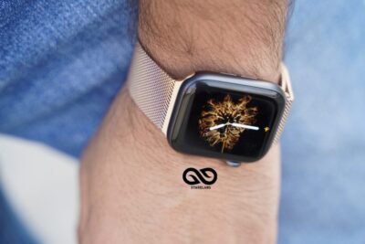 Milanese magnetic metal loop strap Pale Gold for Apple Watch 42MM 41MM 40MM Series 4 5 6 7 8 9 10 11 SE SE 2 Gen