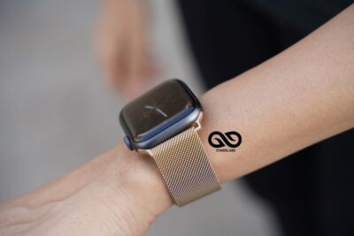Milanese magnetic metal loop strap Pale Gold for Apple Watch 42MM 41MM 40MM Series 4 5 6 7 8 9 10 11 SE SE 2 Gen