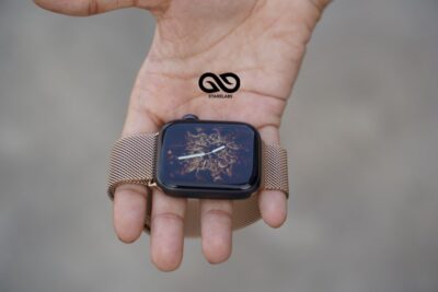 Milanese magnetic metal loop strap Pale Gold for Apple Watch 42MM 41MM 40MM Series 4 5 6 7 8 9 10 11 SE SE 2 Gen