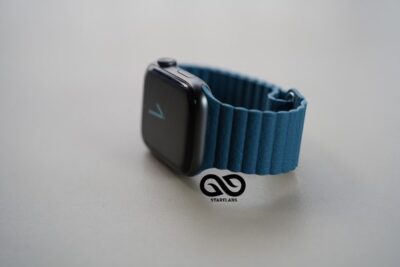 Cornflower Blue Magnetic Leather Strap for Apple Watch 44MM 45MM 46MM Series 4 5 6 7 8 9 10 SE SE 2 Gen