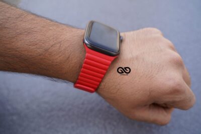 Blood Red Magnetic Leather Loop for Apple Watch 42MM 41MM 40MM Series 4 5 6 7 8 9 10 11 SE SE 2 Gen
