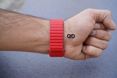Blood Red Magnetic Leather Loop for Apple Watch 42MM 41MM 40MM Series 4 5 6 7 8 9 10 11 SE SE 2 Gen