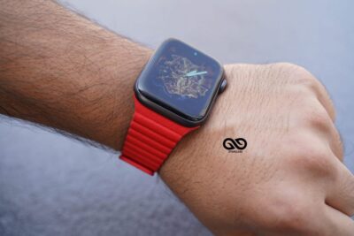 Blood Red Magnetic Leather Loop for Apple Watch 42MM 41MM 40MM Series 4 5 6 7 8 9 10 11 SE SE 2 Gen