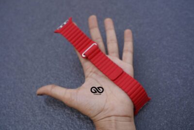 Blood Red Magnetic Leather Loop for Apple Watch 42MM 41MM 40MM Series 4 5 6 7 8 9 10 11 SE SE 2 Gen